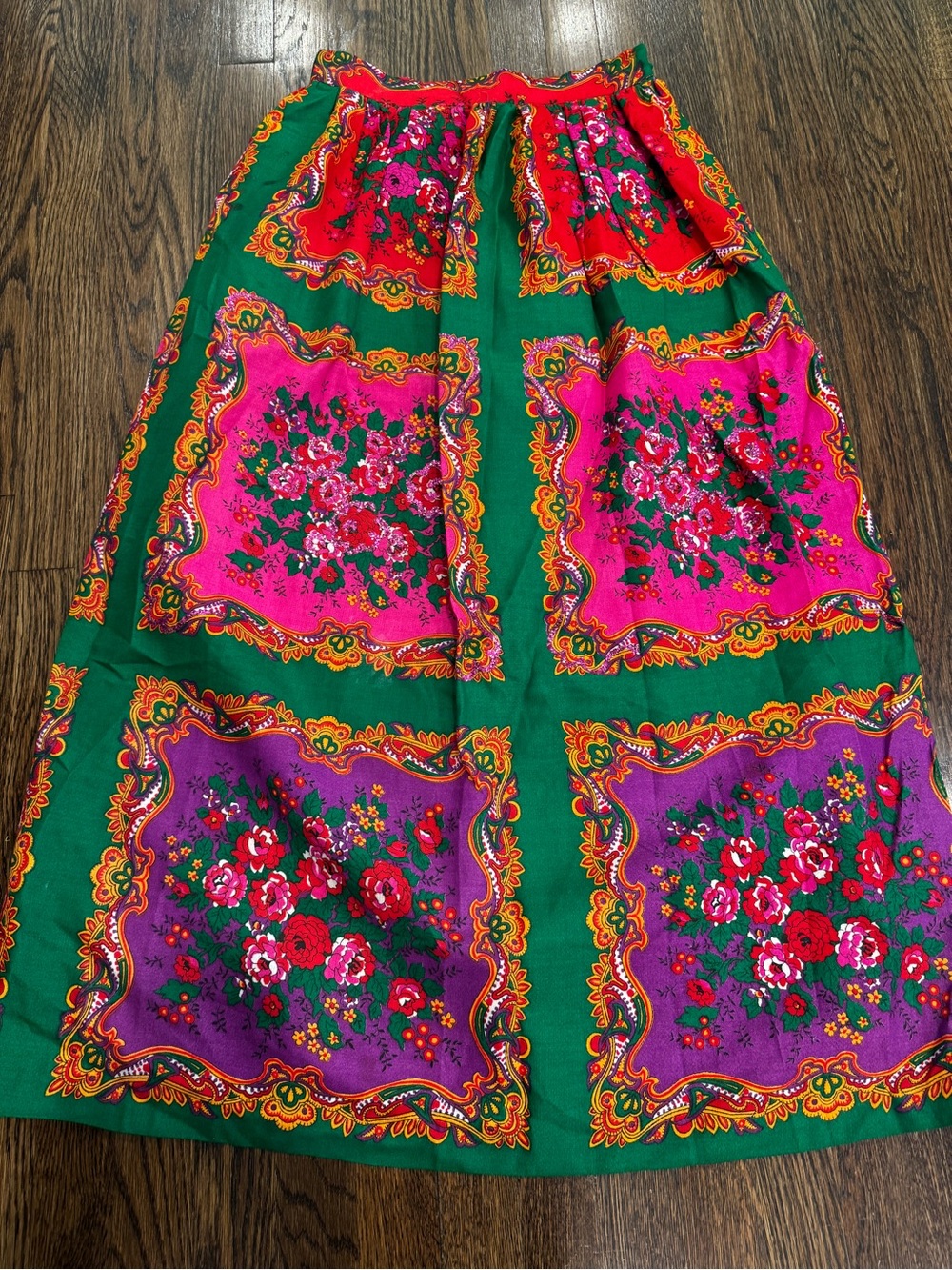 VTG Lord & Taylor Floral Pleated Maxi Skirt Women's Sz S/M Flaws - Picture 2 of 8